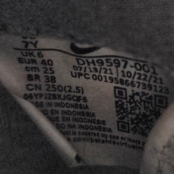 Nike Air Force 1 Low Athletic Club White Grey Size 7y or Womens size 7 - Picture 7 of 7